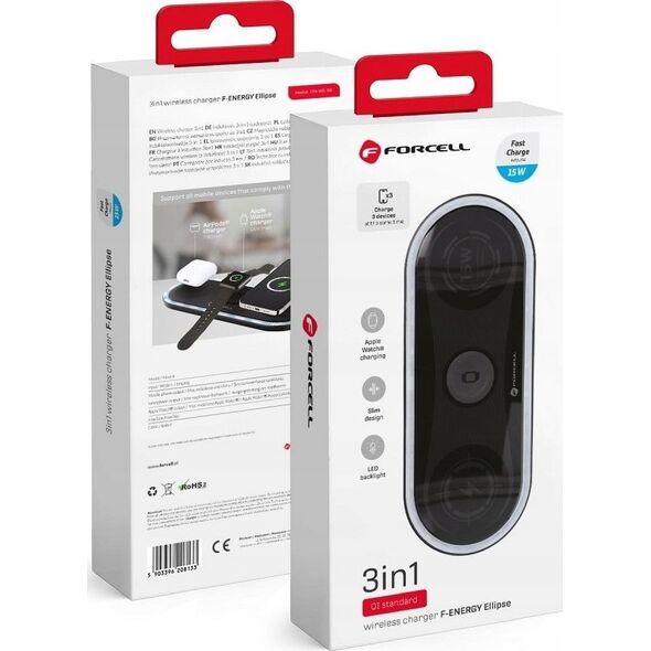 Ładowarka Apple Szybka ładowarka Indukcyjna 3w1 Quick Charge 15W do smartphone, watch 13771918 5903396208133
