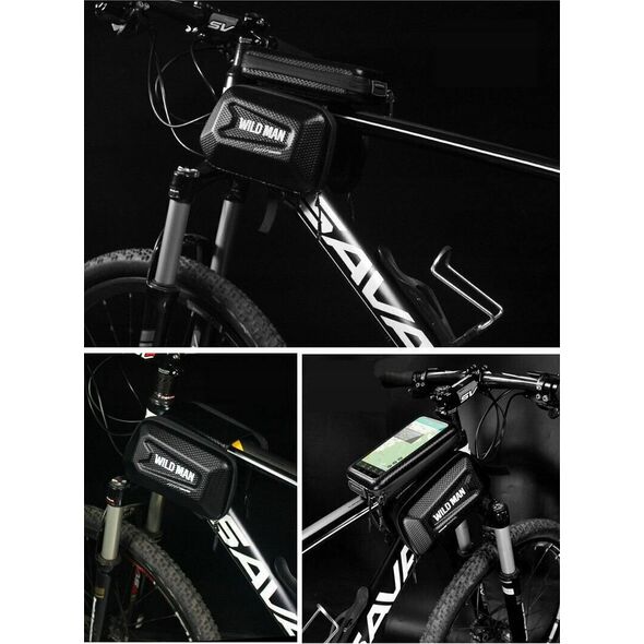 WildMan WILDMAN sakwa rowerowa na ramę na zamek  E6S 1,2L ( 4" - 7" ) czarna 13802714 5903396097034