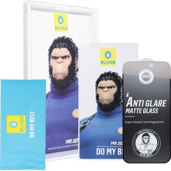Blueo Szkło Hartowane 5D Mr. Monkey Glass - Apple iPhone 15 Pro czarny (Strong Matte) 13802785 5903396248160