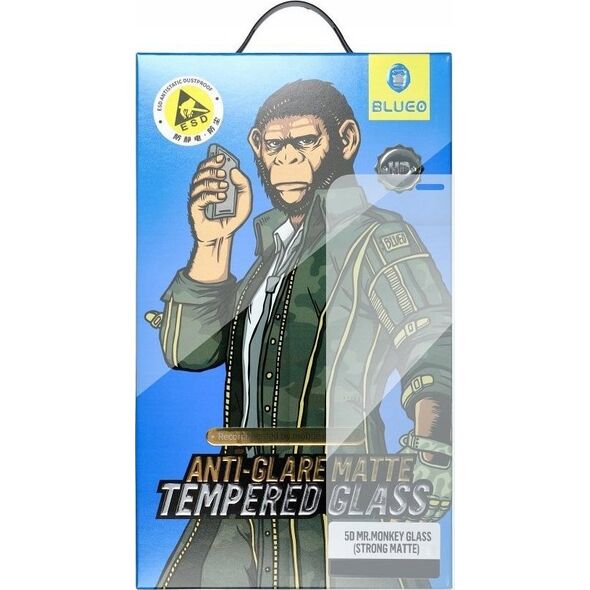 Blueo Szkło Hartowane 5D Mr. Monkey Glass - Apple iPhone 15 Pro czarny (Strong Matte) 13802785 5903396248160