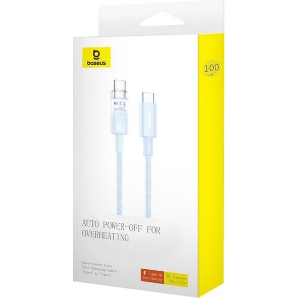 Kabel USB Baseus USB-C - USB-C 2 m Niebieski 13802848 6932172642877