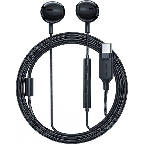 Słuchawki Acefast Słuchawki douszne Acefast L2 ze złączem USB-C, mikrofonem i pilotem 1,2 m - czarne 13804600 6974316282891