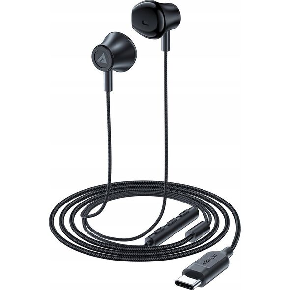 Słuchawki Acefast Słuchawki douszne Acefast L2 ze złączem USB-C, mikrofonem i pilotem 1,2 m - czarne 13804600 6974316282891