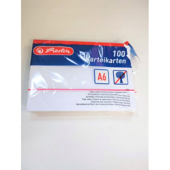 Herlitz Herlitz Karteikarte A6 blanko weiß            100er Packu 13812246 4008110239583