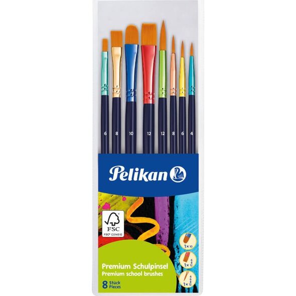 Pelikan Pelikan Schulpinselset Premium PI8/PB 8 Stück 13812333 4012700701183
