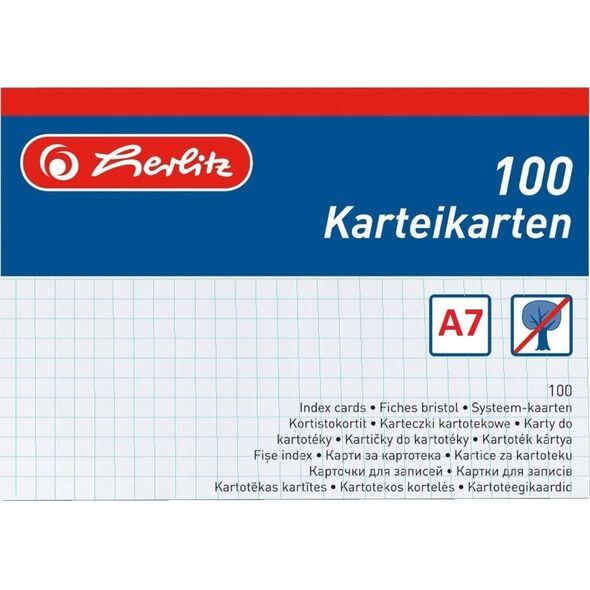 Herlitz Herlitz Karteikarte A7 kariert ws 100St hf eingeschweißt mit 13812399 4008110239606