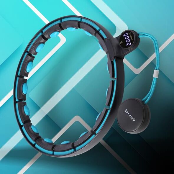 HMS ZESTAW HULA HOP MAGNETYCZNY BLACK/TURQUOISE HHM17 Z LICZNIKIEM HMS + PAS WYSZCZUPLAJĄCY BR163 RED 13814239 5907695512502