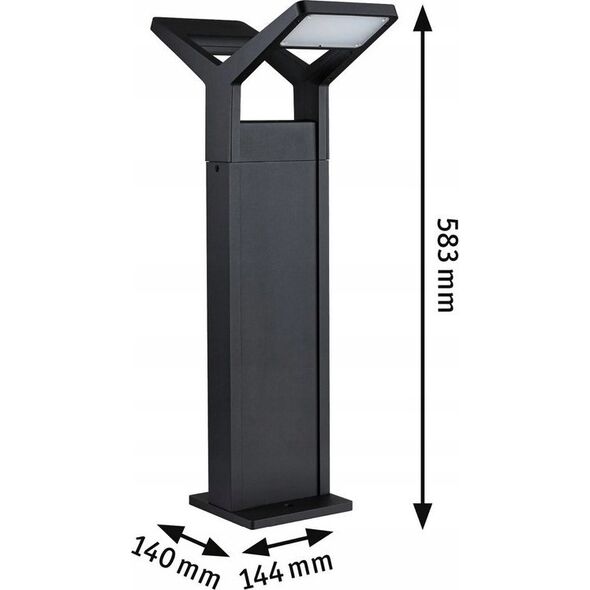 Paulmann Oprawa ogrodowa JUNTEA LED PIR 2x12.5W 2x800lm 3000K 585mm IP44 230V antracyt / aluminium 13815899 4000870948613