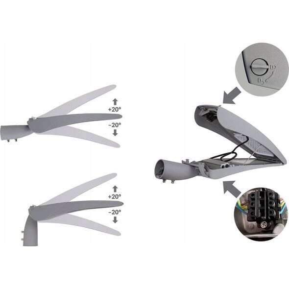 BestService Oprawa uliczna Lumax MSP LU050MSP 50W 6000K 6750LM szara 13815960 5901087201166