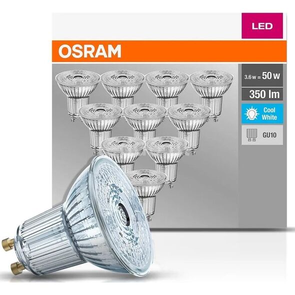 Ledvance 10x Żarówka LED Osram 4,3W (50W) GU10 PAR16 36D 350lm 4000K neutralna 230V reflektor 36 stopni 4058075036703 13815994 4058075036703