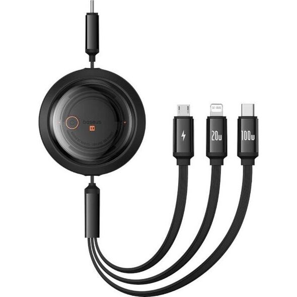 Kabel USB Baseus USB-C - USB-C + microUSB + Lightning 1.1 m Czarny (BSU4920) 13818262 6932172656454