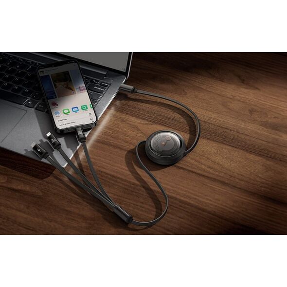Kabel USB Baseus USB-C - USB-C + microUSB + Lightning 1.1 m Czarny (BSU4920) 13818262 6932172656454
