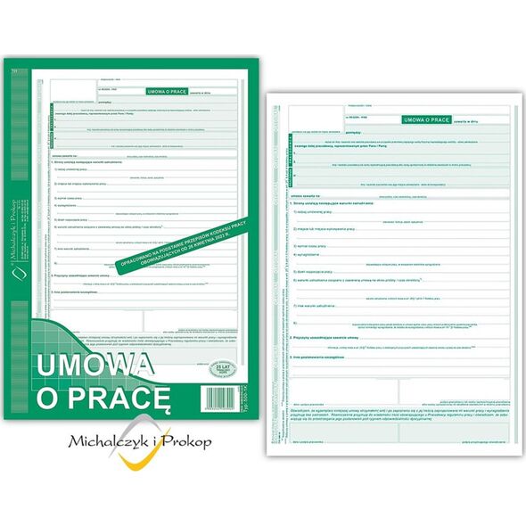 Michalczyk i Prokop 500-1K Umowa o Pracę A4 40kartek ( nowa ) Michalczyk i Prokop 13822840 5903242103902