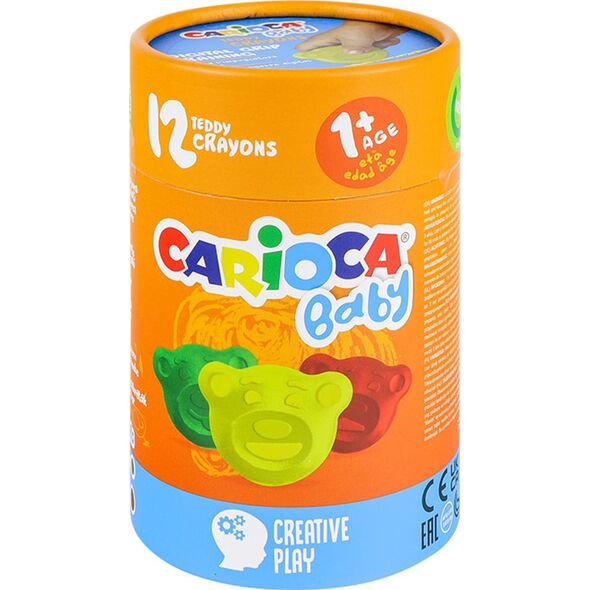 Carioca Kredki Misiaki BABY dla dzieci 1+ 12 sztuk (43957) 160-2349 13824579 8003511439576
