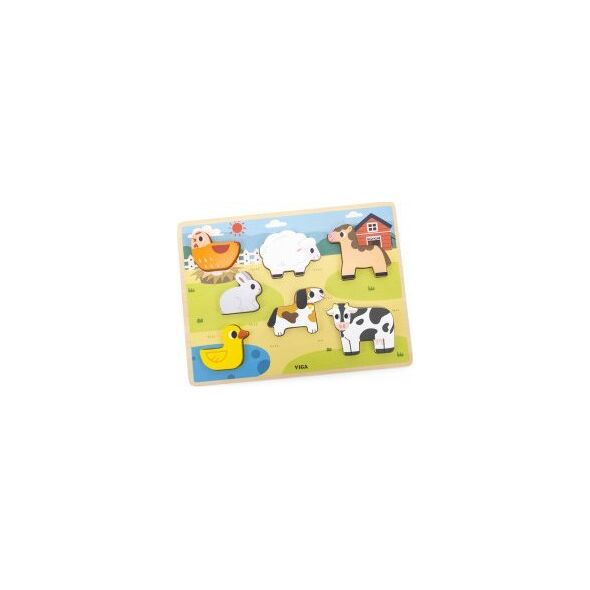 Viga Viga 44702 Puzzle na podkładce 7 elementów- farma 13828285 6971608447020