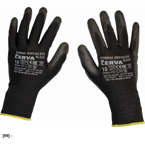 CERVA BUNTING BLACK EVOLUTION - rękawice mechaniczne powlekane 10 13832939 8591806117624