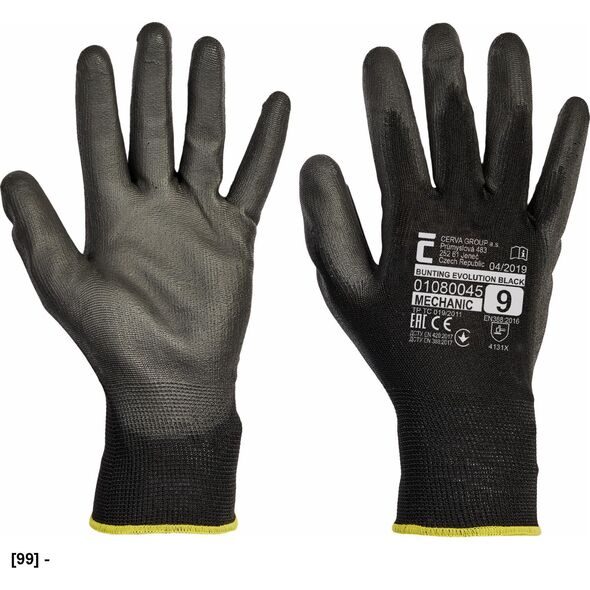 CERVA BUNTING BLACK EVOLUTION - rękawice mechaniczne powlekane 10 13832939 8591806117624