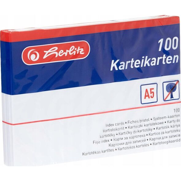 Herlitz Herlitz 10621308 karta katalogowa Biały 100 szt. 13841611 4008110239545