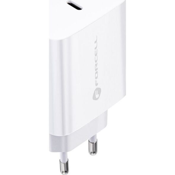 Ładowarka ForCell FORCELL F-ENERGY TFK-TC-25WPD ładowarka sieciowa Typ C + kabel Typ C do Typ C PD Q.C 3A 25W biała 13843551 5903396108099
