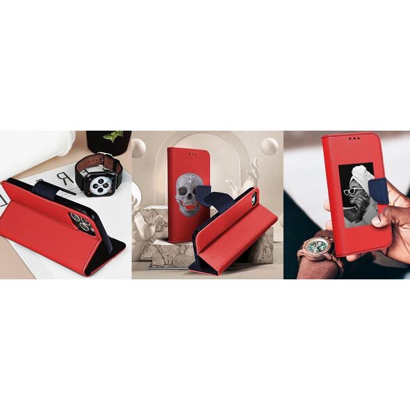 OEM Kabura FANCY Book do SAMSUNG A14 4G / A14 5G czerwono granatowy 13843967 5903396194306