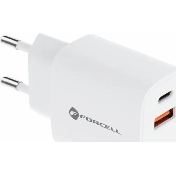 Ładowarka ForCell FORCELL F-ENERGY TFK-TC-30WPD ładowarka sieciowa Typ C + USB A PD QC4.0 3A 30W biała 13844053 5903396198052