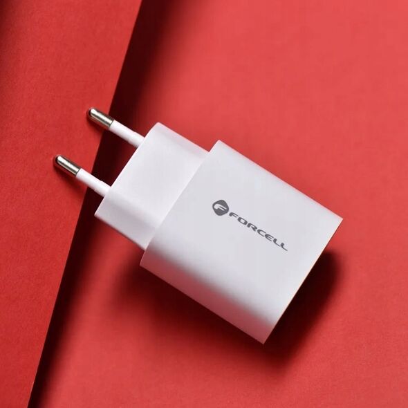 Ładowarka ForCell FORCELL F-ENERGY TFK-TC-30WPD ładowarka sieciowa Typ C + USB A PD QC4.0 3A 30W biała 13844053 5903396198052