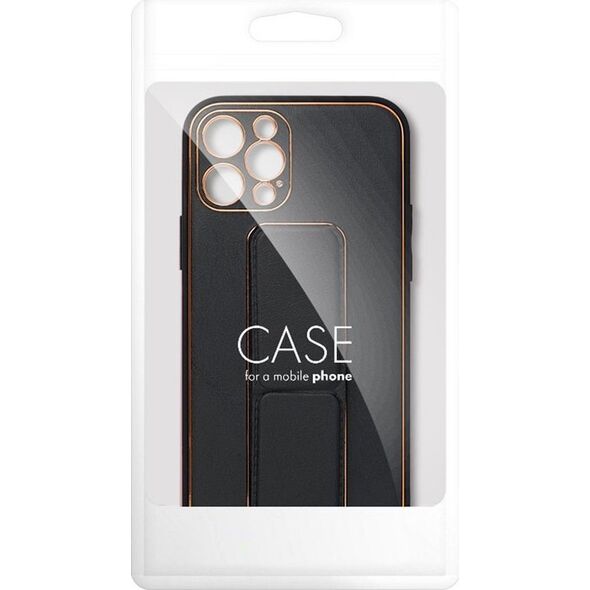 OEM Futerał LEATHER CASE KICKSTAND do IPHONE 15 Plus czarny 13844344 5903396213069