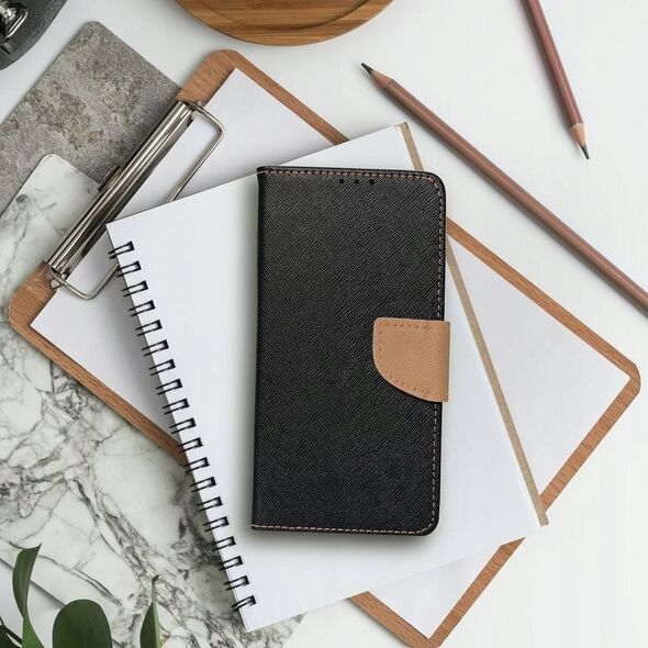 OEM Kabura FANCY Book do IPHONE 15 czarno złoty 13844522 5903396216732