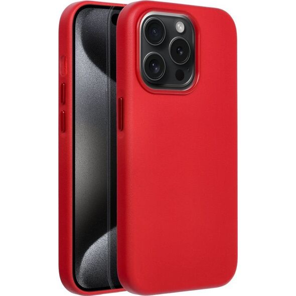 OEM Futerał LEATHER MAG COVER kompatybilny z MagSafe do IPHONE 15 Pro czerwony 13844680 5903396222719