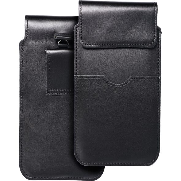 OEM Skórzana uniwersalna wsuwka z klapką - ROYAL / czarny - Rozmiar 3XL - HUAWEI MATE 20X 13844701 5903396223907