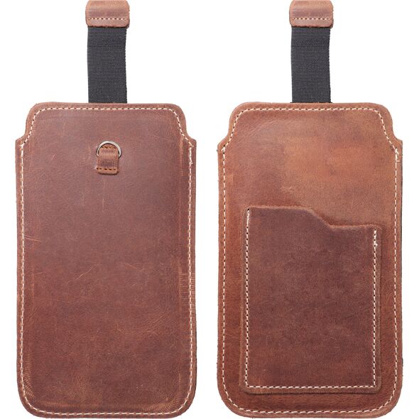 OEM Skórzana uniwersalna wsuwka z pull-up - ROYAL Crazy Horse / brązowy - Rozmiar M - IPHONE 5 / NOKIA S5610 / LUMIA 230 13844710 5903396224034