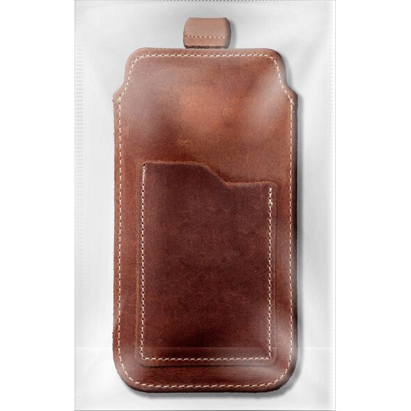 OEM Skórzana uniwersalna wsuwka z pull-up - ROYAL Crazy Horse / brązowy - Rozmiar M - IPHONE 5 / NOKIA S5610 / LUMIA 230 13844710 5903396224034
