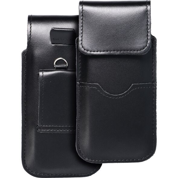 OEM Skórzana uniwersalna wsuwka z klapką - ROYAL / czarny - Rozmiar M - IPHONE 5 / NOKIA S5610 / LUMIA 230 13844832 5903396226984