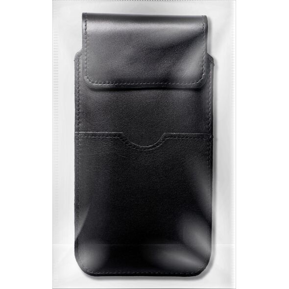 OEM Skórzana uniwersalna wsuwka z klapką - ROYAL / czarny - Rozmiar XL - IPHONE 11 / 12 / 13 / SAMSUNG S7 EDGE 13844841 5903396227004