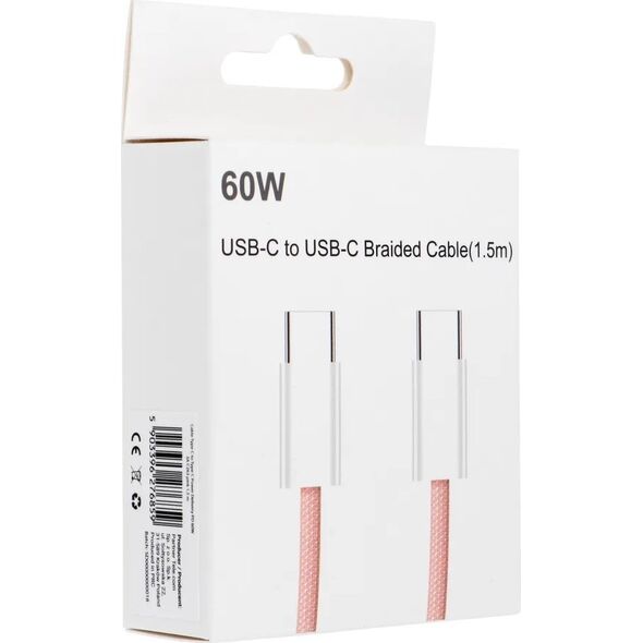 OEM Kabel Typ C do Typ C PD QC3.0 3A 60W C263 1,5 m różowy 13845994 5903396276859