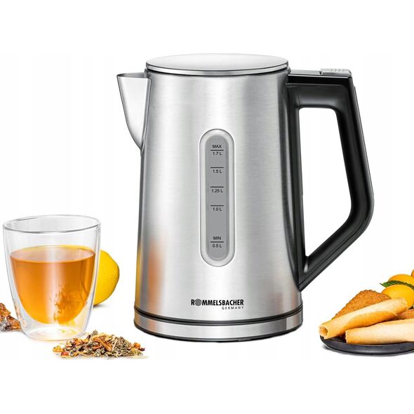 Czajnik Rommelsbacher Rommelsbacher Sunny WK 3000 kettle (stainless steel/black, 3,000 watts, 1.7 liters) 13848692 4001797881007