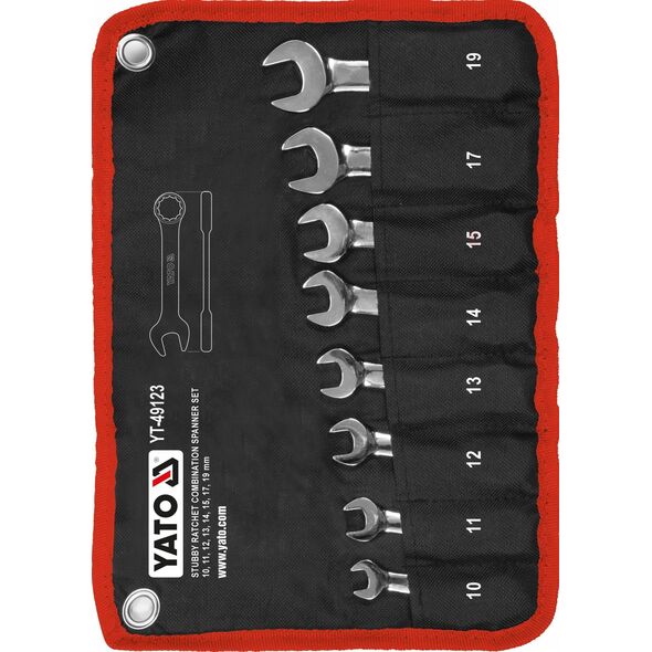 Yato YATO KLUCZE PŁASKO-OCZK KRÓTKIE Z GRZECHO 8cz. 13849550 5906083106460