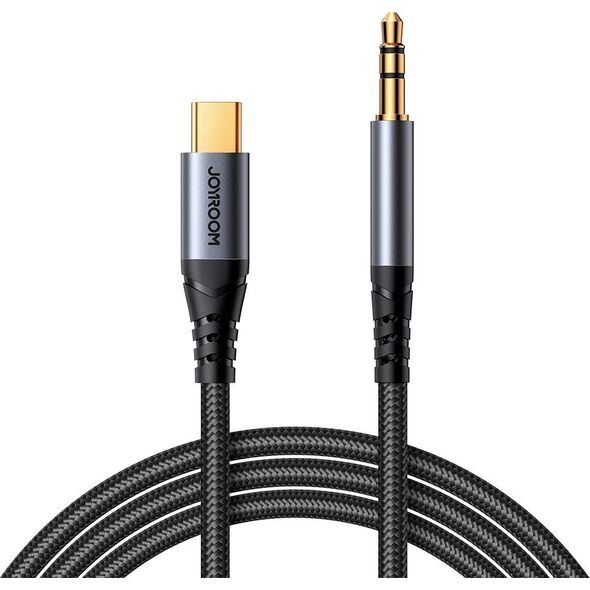 Kabel USB Joyroom Joyroom kabel audio stereo AUX 3,5 mm mini jack - USB-C do telefonu 1,2m czarny (SY-A07) 13858819 6956116773786