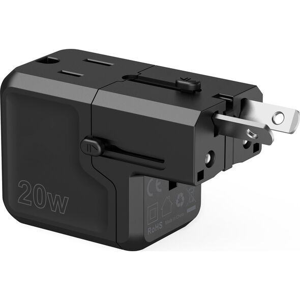 Ładowarka Choetech Ładowarka podróżna Choetech PD6038 USB-C USB-A PD 20W USA EU UK AU - czarna 13858890 6932112106186