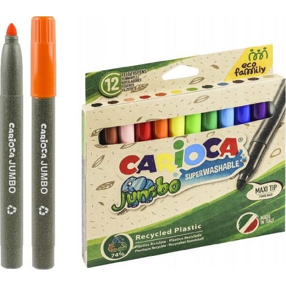 Carioca Flamastry Carioca Jumbo EcoFamily 12 kolorów 13860679 8003511431013