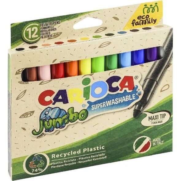 Carioca Flamastry Carioca Jumbo EcoFamily 12 kolorów 13860679 8003511431013