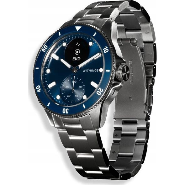 Smartwatch Withings Withings Scanwatch Nova - zegarek z funkcją EKG, pomiarem pulsu, SPO2 i temperatury oraz mierzeniem aktywności fizycznej i snu (42mm, blue) 13865627 3700546708732