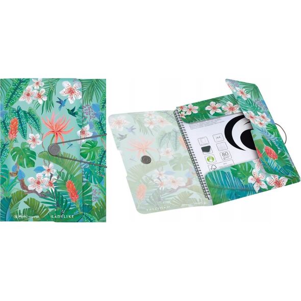 Piórnik Herlitz Herlitz Gummizugmappe PP A4 Ladylike Jungle 13870521 4008110362830