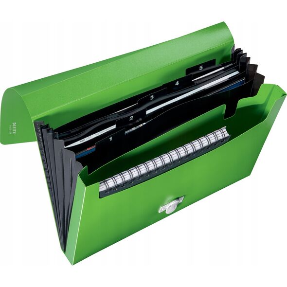 Leitz Teczka z 5 przeg Recycle A4 PP zielona 13871102 4002432130542