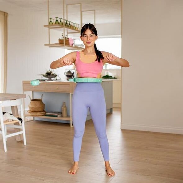 One Fitness Hula hop z obciążnikiem   licznik fh02 zielone 13876492 5907695549775