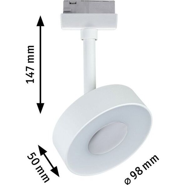 Paulmann Reflektor na szynoprzewód URail CIRCLE LED DIM 5W 180lm 4000K 230V biały matowy/ metal 13881832 4000870955949