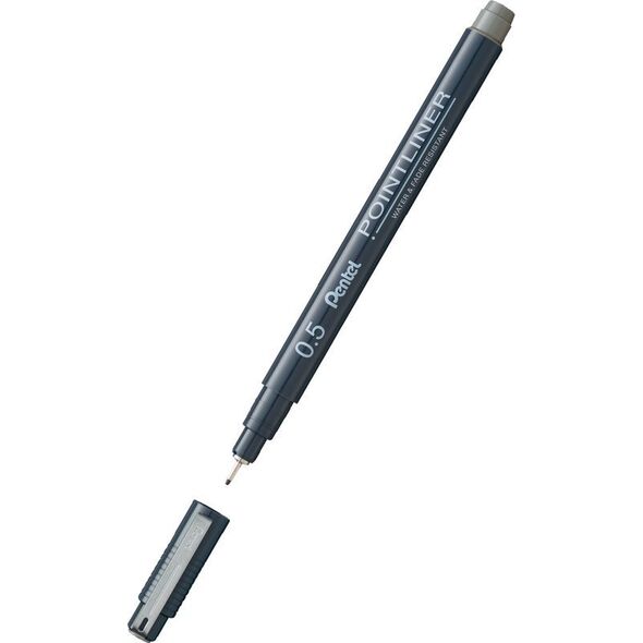 Pentel Cienkopis Pentel PointLiner 0.5mm szary, SZARY 13882120 884851060174