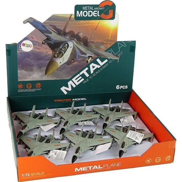 LeanToys Samolot Myśliwski Napęd Frykcyjny 1:72 Szary 13882405 5905515357883
