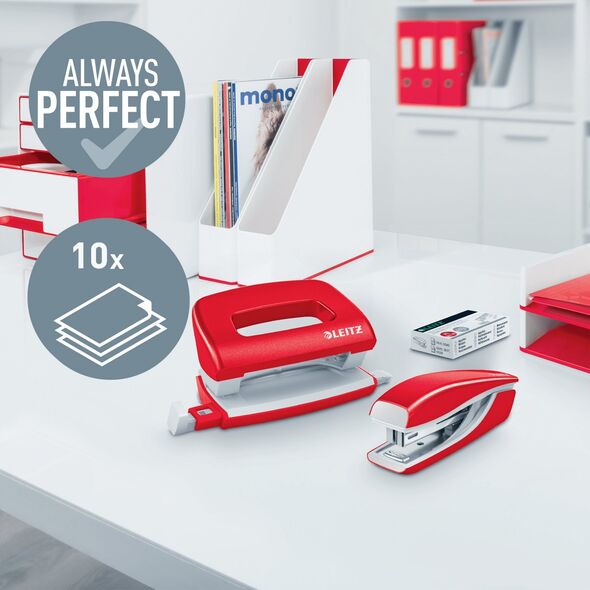 Zszywacz Leitz Zszywacz + dziurkacz Mini NeXXt WOW red 13888588 4002432135509