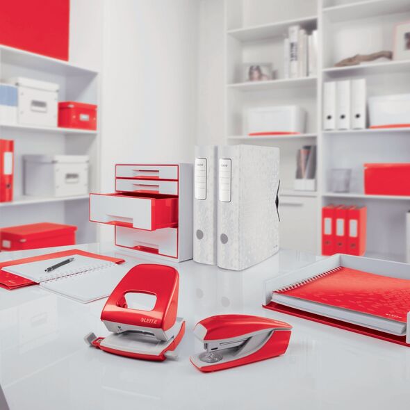 Zszywacz Leitz Zszywacz + dziurkacz Mini NeXXt WOW red 13888588 4002432135509